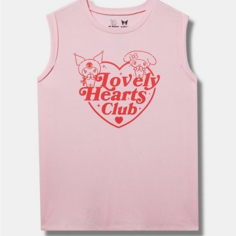 5/$25 😻 Torrid Pink Muscle Tee Sanrio Graphic